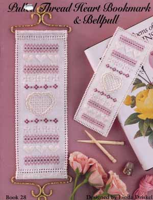 Pulled Thread Heart Bookmark & Bellpull by Linda Driskell
